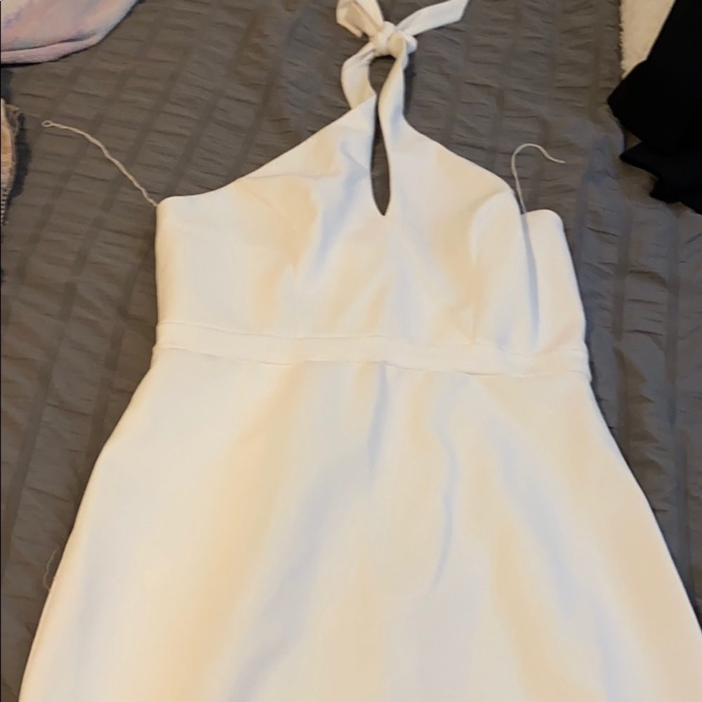 Brand white backless Adriana Pappel mini dress